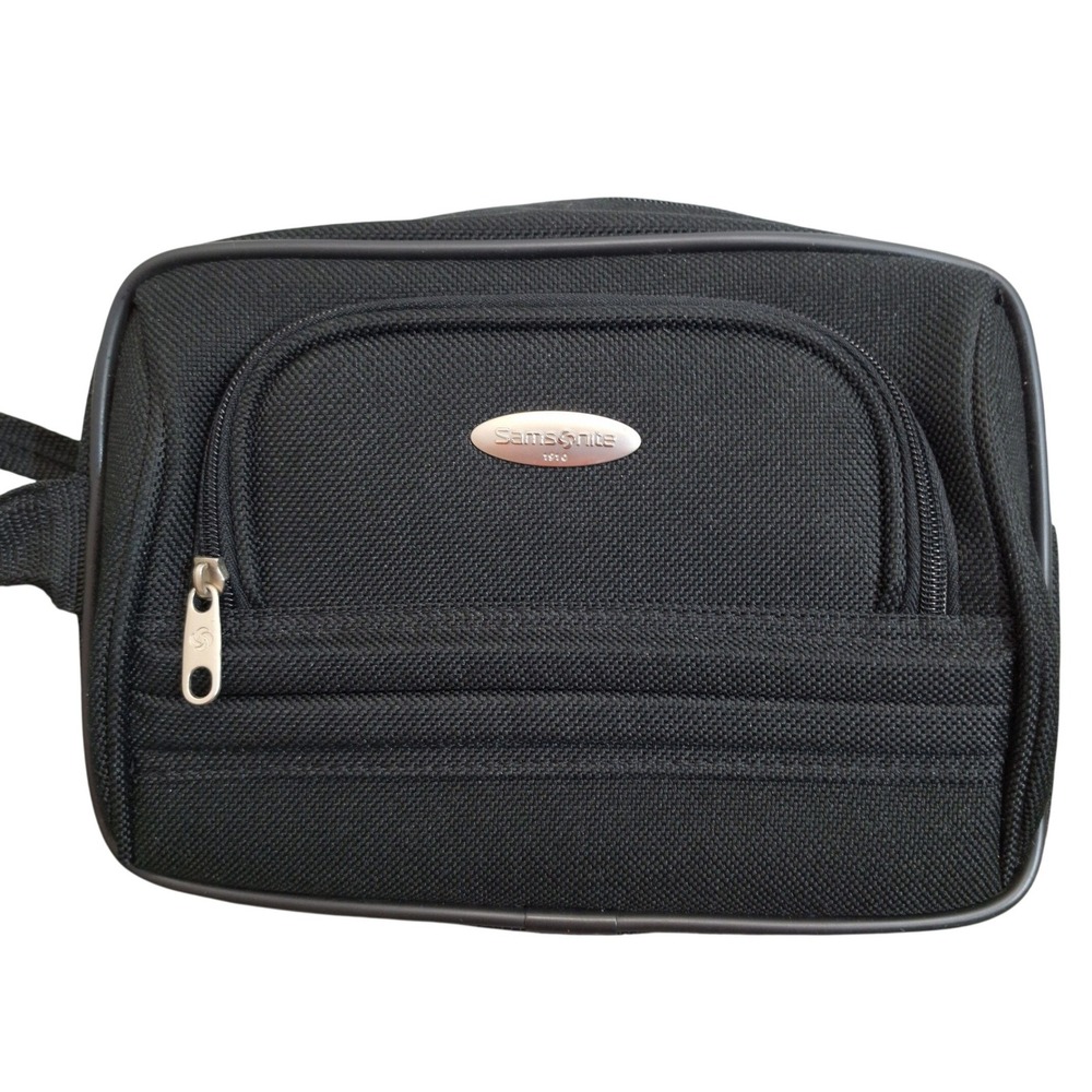 Samsonite 1910 Black Ballistic Nylon Toiletry Bag Dopp Kit Travel Organizer Case